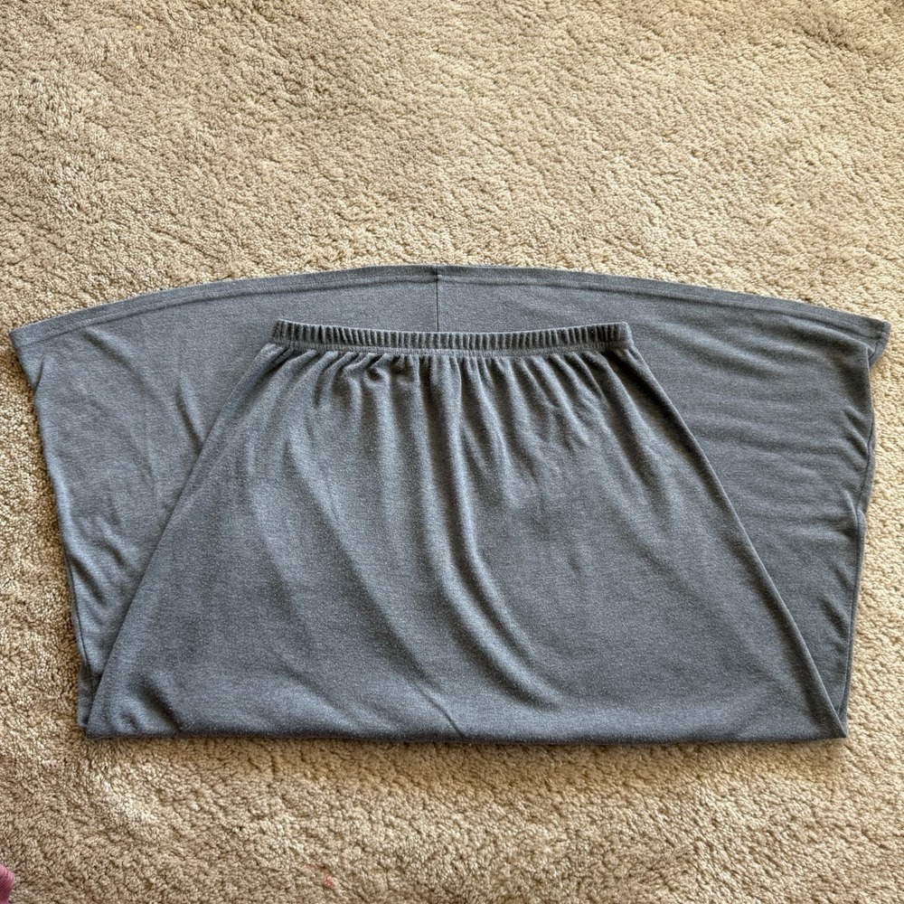 Vintage Prophecy Sag Harbor Womens L Gray Knit Elastic Waist Midi Skirt